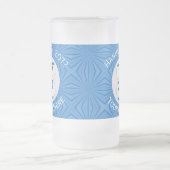 イスラエル天使ハヌカーフラグパーソナライズ大型 フロストグラスビールジョッキ (中央)