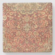 イスラエル広場コースターの赤とタンのタペストリー