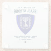 イスラエル強い – Am Yisrael Chai ガラスコースター (裏面)