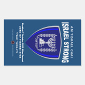 イスラエル強い – Am Yisrael Chai 長方形シール (正面)