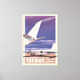 イスラエル旅客機旅行ポスター キャンバスプリント