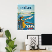 イスラエル旅行ポスター イスラエル美術 ZIM船舶プリント ポスター (ホームオフィス)
