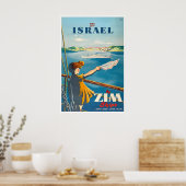 イスラエル旅行ポスター イスラエル美術 ZIM船舶プリント ポスター (キッチン)