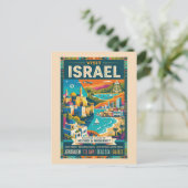 イスラエル旅行ポスター ビンテージ  ポストカード (スタンド正面)