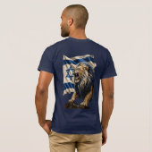 イスラエル旗と堂々たるユダの獅子 Tシャツ (裏面フル)