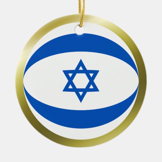 イスラエル旗のオーナメント セラミックオーナメント (正面)