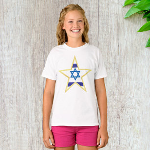 イスラエル旗 スター・オブ・ダビデ ゴールドトリム Tシャツ