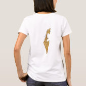 イスラエル旗+地図+テキストTシャツ Tシャツ (裏面)