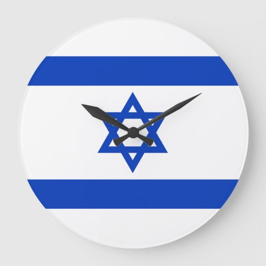 イスラエル時計国旗 ラージ壁時計 (正面)