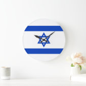 イスラエル時計国旗 ラージ壁時計 (ホーム)