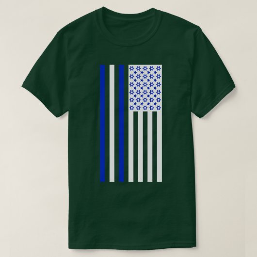 イスラエル米国国旗誇りを持った・イスラエル Tシャツ (デザイン正面)