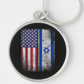 イスラエル系アメリカ人 国旗 イスラエル アメリカ ルーツ キーホルダー (正面)