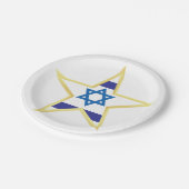 イスラエル金ゴールドスター紙プレート ペーパープレート (アングル)