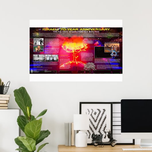 イスラエル70周年 – イチジクの木の世代 ポスター (ホームオフィス)