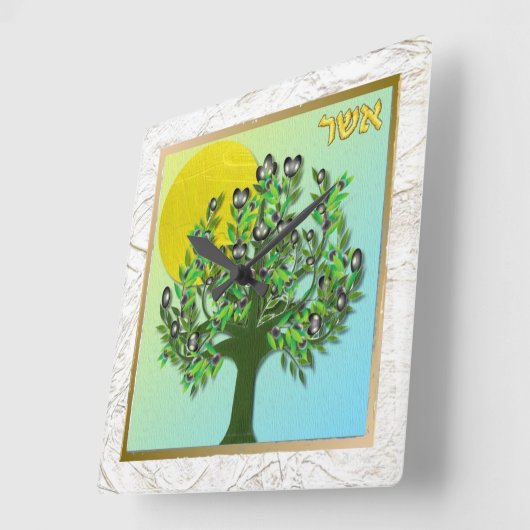 イスラエル・アッシャーの12部族 スクエア壁時計 (傾斜)