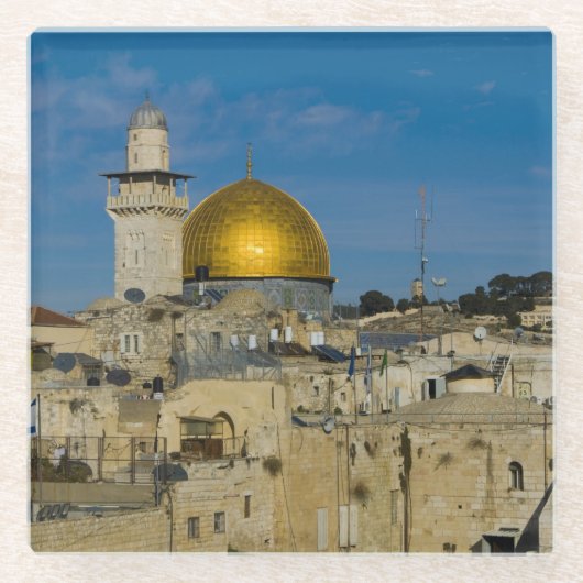 イスラエル、エルサレム、岩のドーム ガラスコースター (正面)