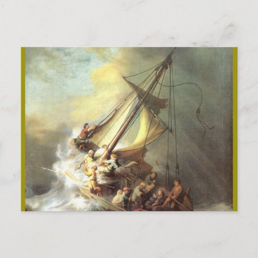 イスラエル，ガリラヤの海にいるイエス ポストカード (正面)