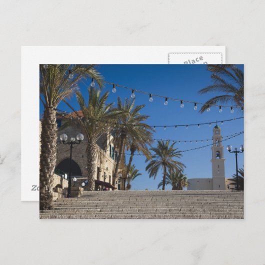 イスラエル、テルアビブ、ジャファ、階段、オールドジャファ ポストカード (正面/裏面)