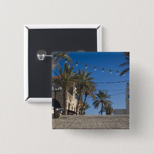 イスラエル,テルアビブ,ジャファ,階段,オールドジャファ 缶バッジ (正面&裏面)