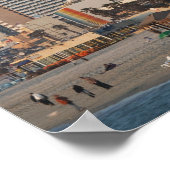 イスラエル，テルアビブ，ビーチフロント，ホテル，夕暮れ ポスター (角)