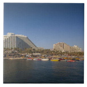 イスラエル、ネゲフ、アイラト、紅海のビーチフロント タイル
