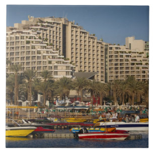 イスラエル、ネゲフ、アイラト、紅海のビーチフロント タイル