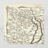 イスラエル・バル・ミツヴァ招待状の古地図 招待状 (正面/裏面)