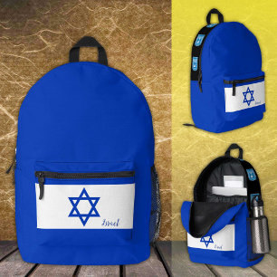 イスラエル，リュックサック，イスラエル国旗，（ユダヤ教）メノラーカスタム/ プリントバックパック