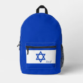 イスラエル，リュックサック，イスラエル国旗，（ユダヤ教）メノラーカスタム/ プリントバックパック (正面)