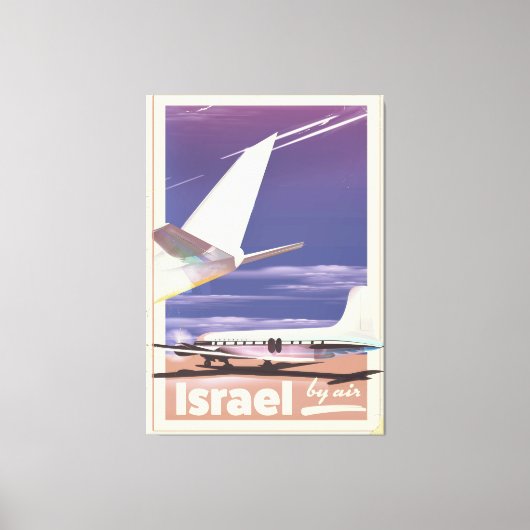 イスラエル 商用旅客機 旅行ポスター キャンバスプリント (正面)