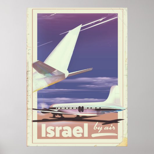 イスラエル 商用旅客機 旅行ポスター ポスター (正面)
