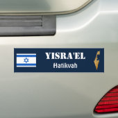イスラエル 国旗+地図 ステッカー (車上)