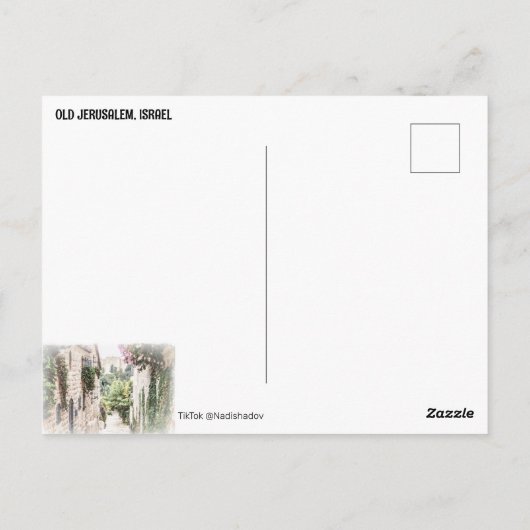 イスラエル,旧エルサレム ポストカード (裏面)