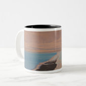 イスラエル，死海，アインボケク，死海，夕暮れ ツートーンマグカップ (正面左)