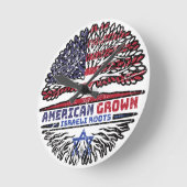 イスラエルUS American USA統一された州ツリー ラウンド壁時計 (傾斜)