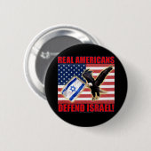 イスラエ実在ルを守るアメリカ人 缶バッジ (正面&裏面)