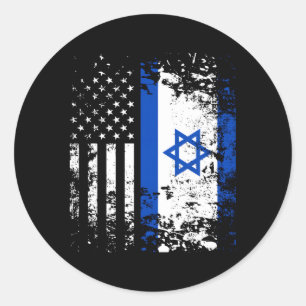 イスラエ誇りを持ったル米国国旗の愛国的なプライドアメリカンIs ラウンドシール