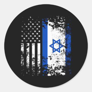 イスラエ誇りを持ったル米国国旗の愛国的なプライドアメリカンIs ラウンドシール