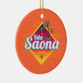 イスラサオナカリブのドミニカ共和国レトロ セラミックオーナメント (右)