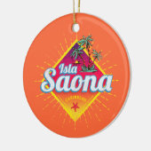 イスラサオナカリブのドミニカ共和国レトロ セラミックオーナメント (左)