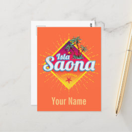 イスラサオナカリブのドミニカ共和国レトロ ポストカード