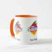 イスラサオナカリブのドミニカ共和国レトロ マグカップ (正面左)