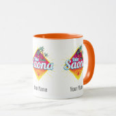 イスラサオナカリブのドミニカ共和国レトロ マグカップ (正面右)