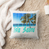 イスラサオナドミニカ共和国ビーチヴィンテージデザイン クッション (ブランケット)