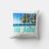 イスラサオナドミニカ共和国ビーチヴィンテージデザイン クッション (正面)