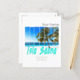 イスラサオナドミニカ共和国ビーチヴィンテージデザイン シーズンポストカード