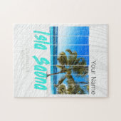 イスラサオナドミニカ共和国ビーチヴィンテージデザイン ジグソーパズル (横)