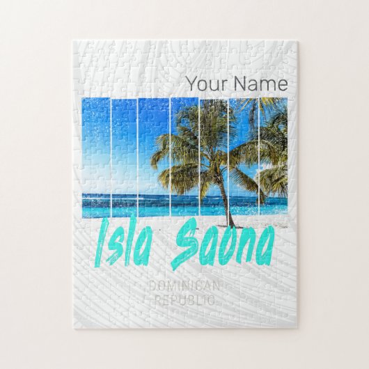 イスラサオナドミニカ共和国ビーチヴィンテージデザイン ジグソーパズル (縦)