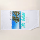 イスラサオナドミニカ共和国ビーチヴィンテージデザイン ビーチタオル (正面)