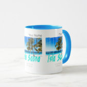 イスラサオナドミニカ共和国ビーチヴィンテージデザイン マグカップ (正面右)